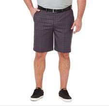 Men's Haggar Golf Shorts 44W Flat Front 9.5" Grey Dress HS91371 NEW SALE MSRP$60