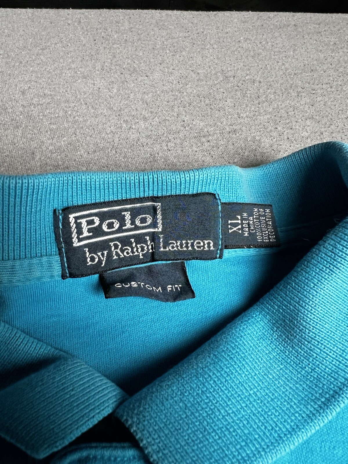Polo Ralph Lauren Camicia Uomo XL Blu Rosa Morbido Cotone Polo Pony Logo