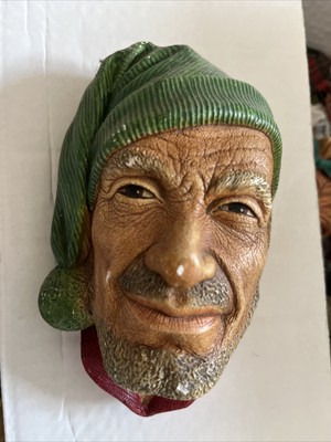 VINTAGE 1959 KORSISCH IN GRÜNEM HUT VON BOSSONS HANDBEMALTER KREIDEKOPF 