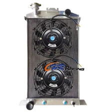 Aluminum Radiator+Fans for 1937 1938 1939 Ford Cars w/302 5L SB V8 Engine AT MT