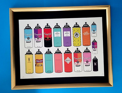 DEATH NYC Hand Signed LARGE Print COA Framed 16x20in Spray Cans High End Brand %