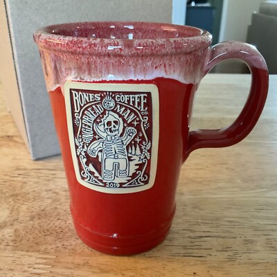 Bones Coffee Red Mug 2019 Gingerbread Man Deneen Pottery 14oz Commuter
