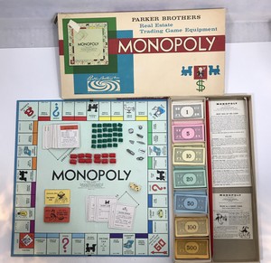 Vintage 1961 Parker Brothers Monopoly Board Game Usa - Missing 3 Houses |  Ebay