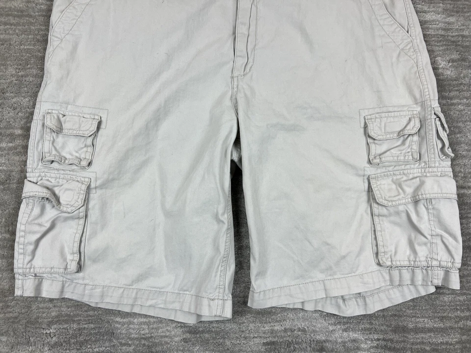 Pantalones Cortos J. Ferrar Para Hombre 50 Beige Cordón Bolsillos Carga 100% Algodón Ropa de Trabajo Foto 3 de 4