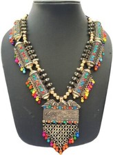 Tribal Banjara Ethnic Necklace Multicolor Bea...