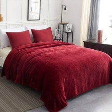 Breathable Lightweight Flannel Fleece Bed Sofa Throw Blanket Queen King Size