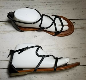 black studded strappy sandals