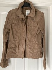 Ladies Tom Tailor Brown Lightweight Jacket With Hood - Size Xs