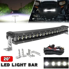 Single Row 20 26 32 38 44 50" Curved LED Light Bar Off Road Driving ATV SUV 4WD
