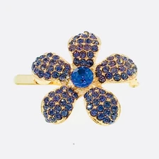 USA Flower Magnet Hair Clip Hairpin  Rhinestone Crystal Small Barrette Purple B4