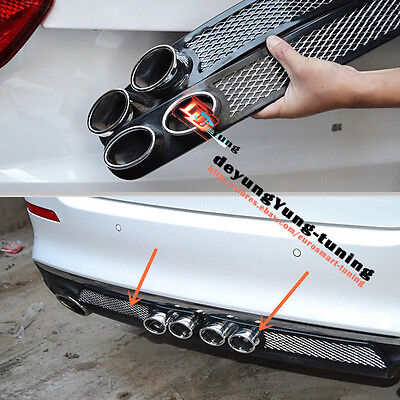 2x Fake exhaust pipe decoration Car Rear Bumper Anti-collision  protector Guard 