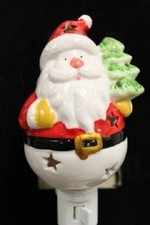 NEW WHITE+RED+BLACK+YELLOW SANTA CLAUS PORCELAIN  NIGHT LIGHT  PN-273