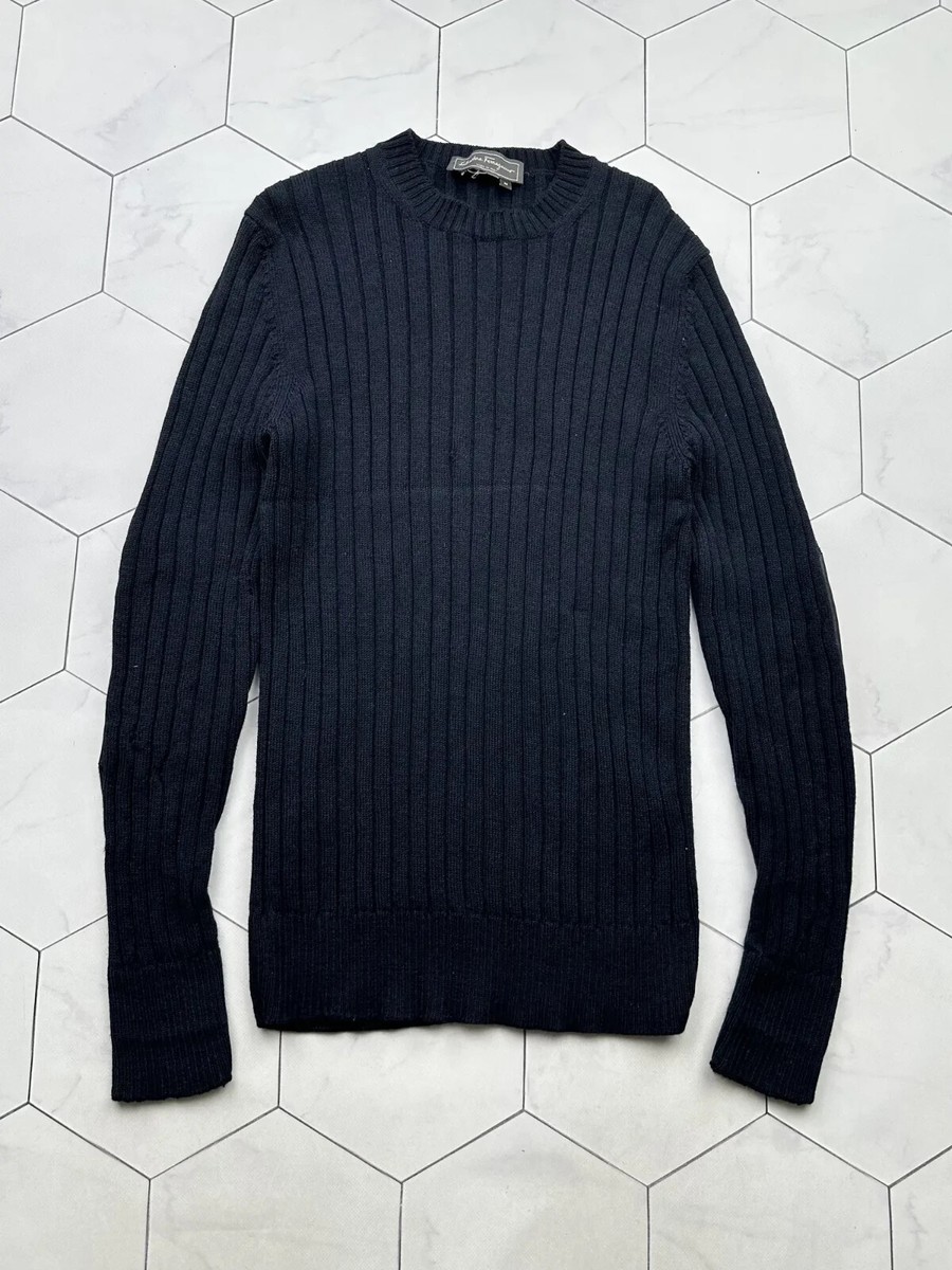 【送料&関税込】Ferragamo Graphite Virgin Wool Sweater Salvatore Ferragamo Vintage Wool Sweater Men's Size M | eBay