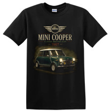 Mini Cooper 1967 Classic British Car Vintage Retro Graphic T Shirt Collector Tee