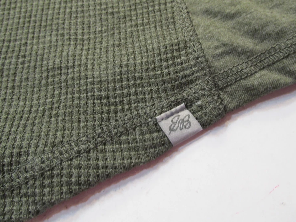 EDDIE BAUER Henley Thermal Waffle Knit Top Women 3X Olive Green V-Neck Outdoors - Image 3 of 4
