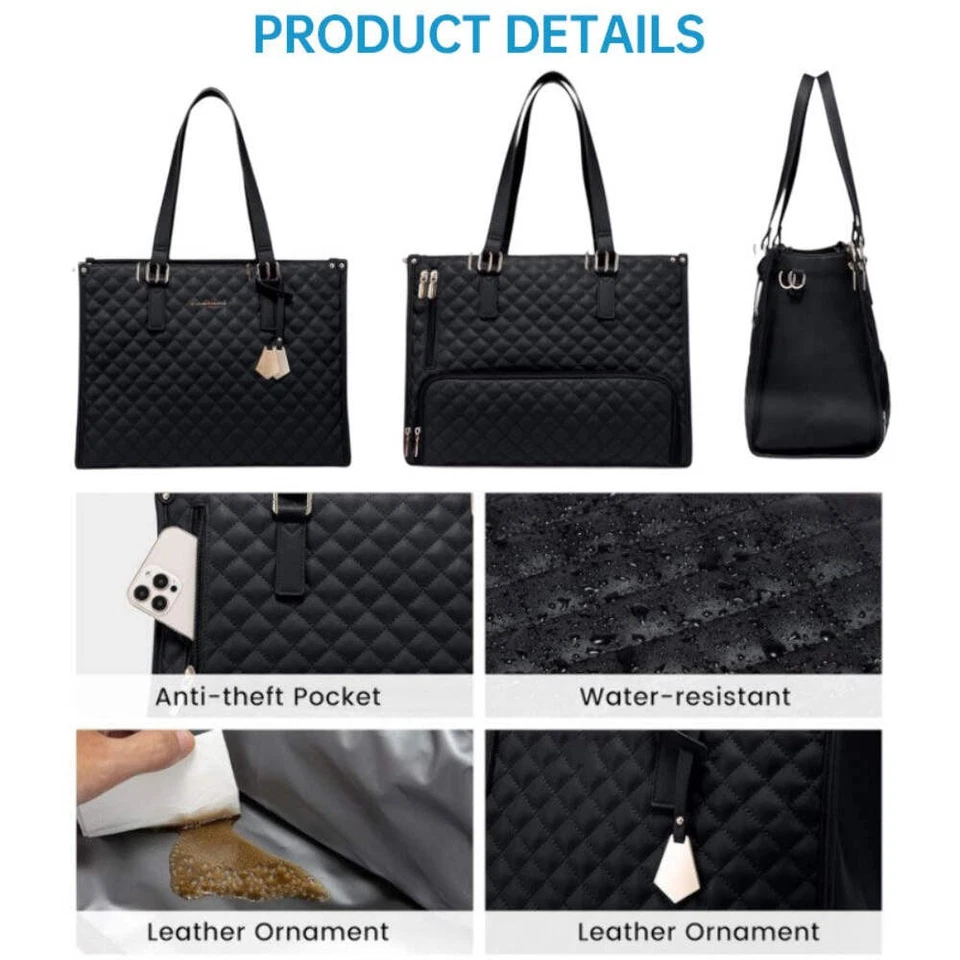 Дорожная сумка-тоут 2 в 1: ноутбук и изолированная сумка для обеда. Идеально подходит для бизнеса, работы, медсестры - Изображение 4 из 4