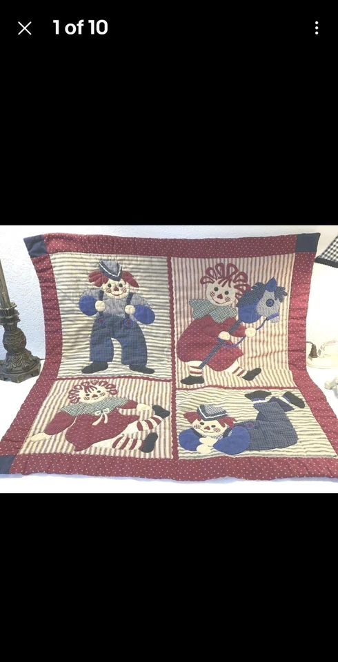 Vtg Rag&Andy Crib set Comf, Sheet Valance Diaper Bag Bump pad  Dust Ruf Wall Art - Image 3 of 3