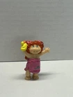 Cabbage Patch Kids PVC Figure Orange Hair Girl In Pink Bath Towel Blue Eyes
