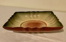 Vintage Los Angeles Potteries 100 Planter Dish Smoke Rose Green 11x8x2.5 MCM