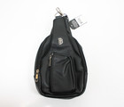 Julia Buxton Women's Leather Sling Bag Black Adjustable Strap