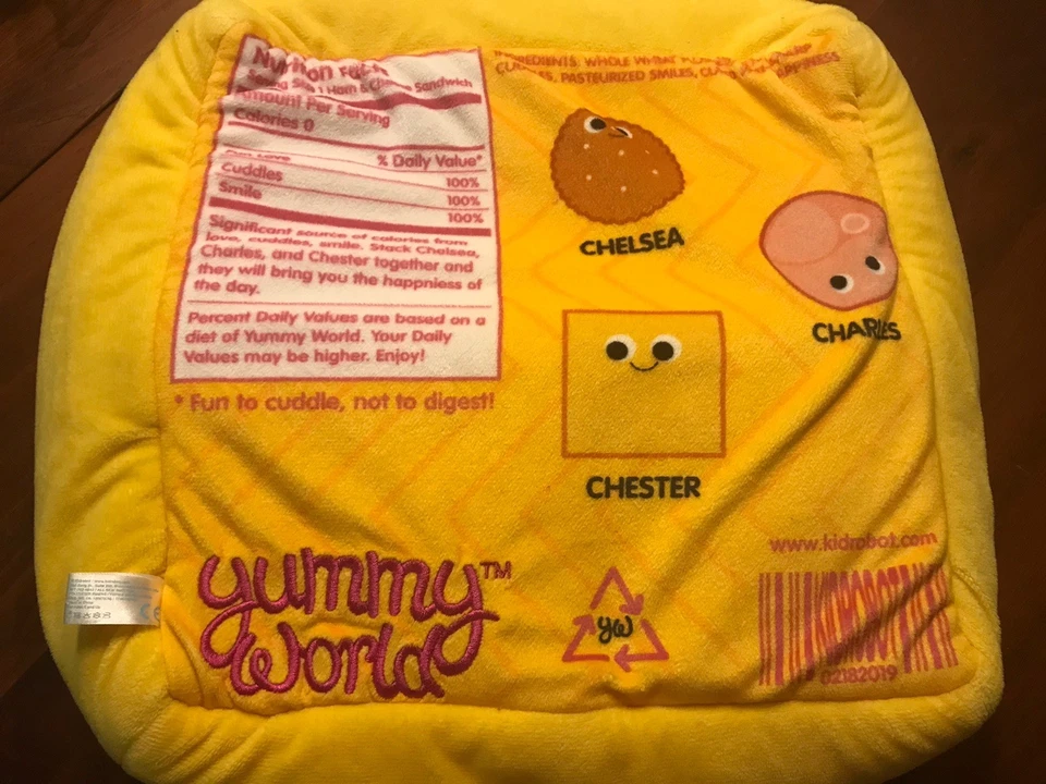 Yummy World YumYumables Ham and Cheese with Crackers Kid Robot Lunch Plush Toy - Image 4 of 4