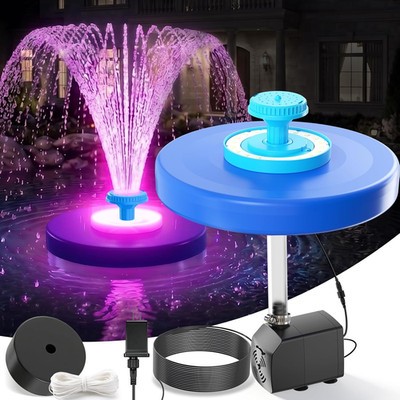 Large Pond Fountain,Floating Pool Fountain with LED Lights,Big Floating Water Fo