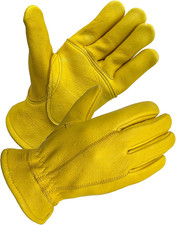 Full Premium Wild Elkskin Leather Work Gloves for Men, Durable for Heavy-Duty La