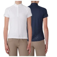 ROMFH Kids Short Sleeve Sparkle Show Shirt - White & Navy (Szs: LG/2XL/3XL/4XL