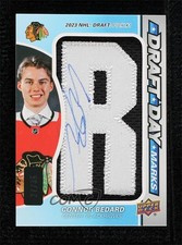 2023-24 Upper Deck SP Game Used Draft Day Marks 27/35 Connor Bedard Auto tp3