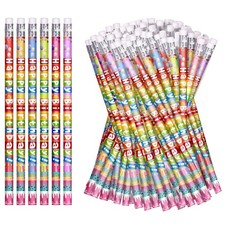 Happy Birthday Pencils Colorful Wooden with Erasers 6 Styles 120 PCS