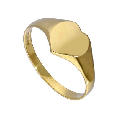 Teenager-Herz-Siegelring 9 kt Gold Größe F - M