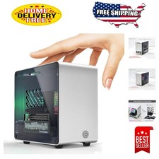 Sleek Aluminum Raspberry Pi 5 Case with Color-Changing Ambient Cooling Light