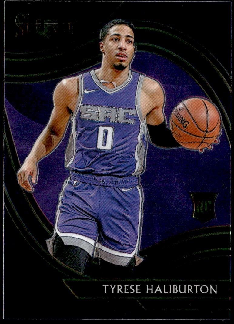 2020-21 Panini Select #289 Tyrese Haliburton Blue Courtside Rookie E1