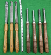 LOT OF 7 LUNA & CRAFTSMAN WOOD CHISEL CARVING LATHE TOOLS