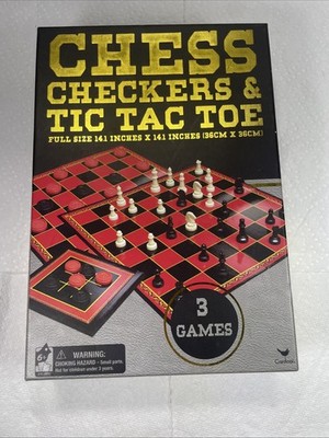 Cardinal Chess Checkers Tic Tac Toe Game Set 14  Board Family Classic