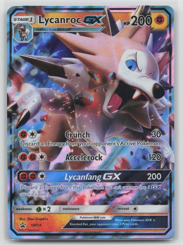 Lycanroc GX SM14 Sun & Moon Black Star Promos Promo Full Art LP Pokemon TCG