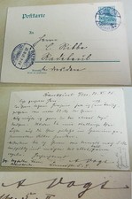 Entomologe Artur VOGT (1869-1932), Gr&uuml;nder Verein APOLLO: PK FRANKFURT a.M. 1905