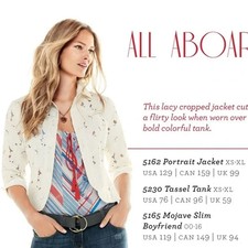 New Cabi Women's 5162 Ivory Lace PORTRAIT JACKET Button-Up 3/4 Sleeve M
