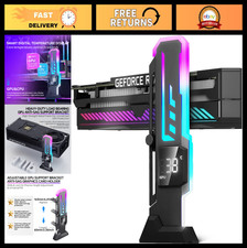 Adjustable ARGB GPU Support Bracket with Temp Display, Non-Slip Base, Universal