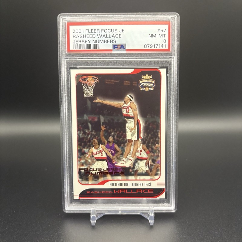PSA 8 🚨 2001-02 Fleer Focus Numbers #57 Rasheed Wallace /30