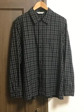 STILL BY HAND Washable Wool Check Open Collar Shirt Size 50 Made in Japan