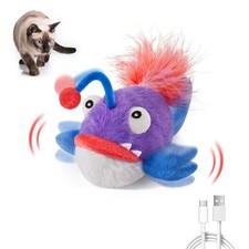 Potaroma Cat Toys Flapping Fish, Interactive Realistic 5.5 Inches, Anglerfish