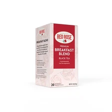 Red Rose Breakfast Tea 20 Count Black Tea Bags Classic Rich Flavor