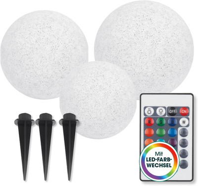 Easymaxx Solarleuchte Set Mit Farbwechsel | Led-Solarleuchte Set Stein Optik | S