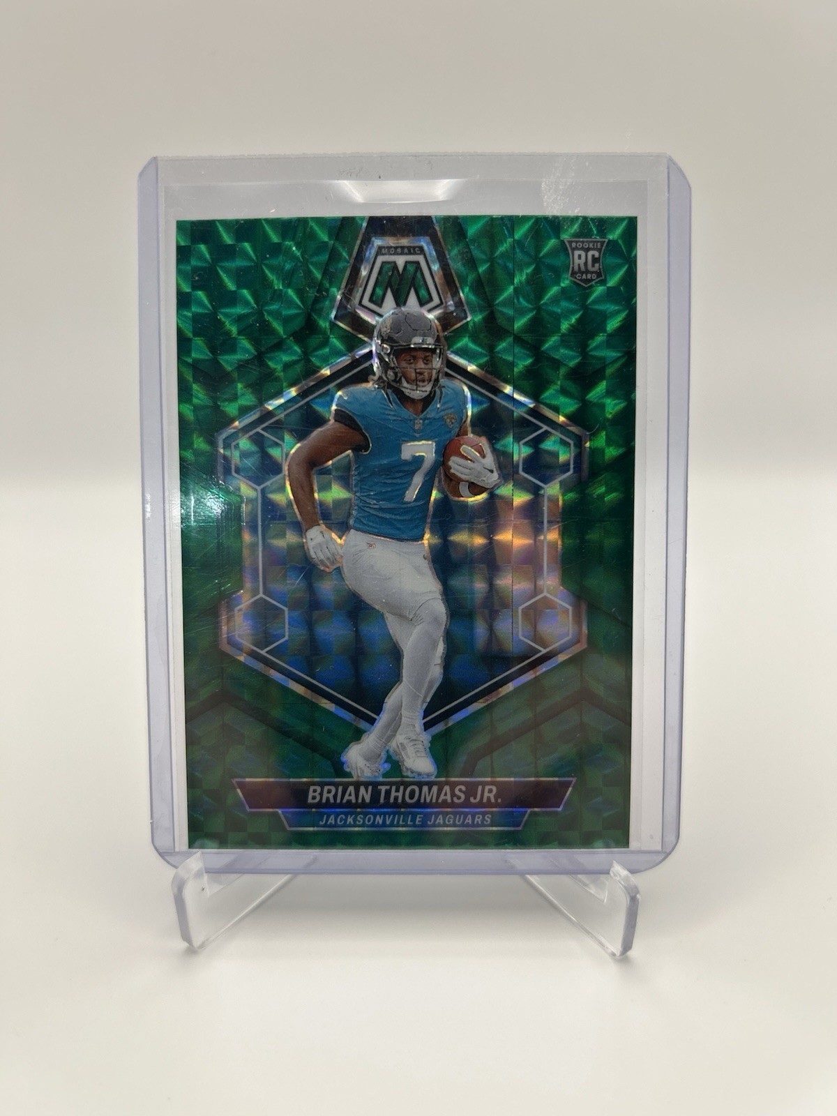2024 Panini Mosaic - Rookies Brian Thomas Jr. #323 Green Mosaic Prizm (RC)
