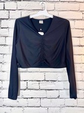 CALIA Carrie Underwood Black Long Sleeved Ruched Rashguard size XL CALIA Swim