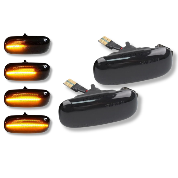 Audi A4 LED Dynamische Seitenblinker Set 00-08 Schwarz Blinker Paar Links Rechts-image