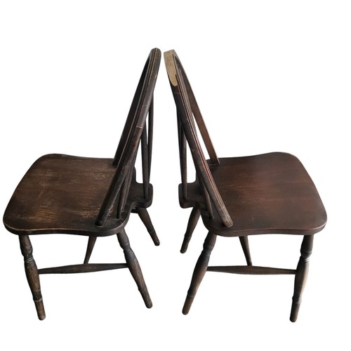 Antique Vintage Oak Wheelback Farmhouse Windsor Dining Chair X2 Please Read - Picture 5 of 16