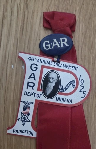 1925 GAR Ribbon 46th Annual Encampment Ribbon Dept. of Indiana in Princeton