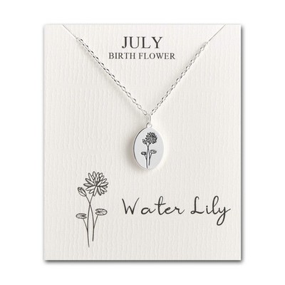 Juli Geburt Blume Seerose Halskette mit Karte